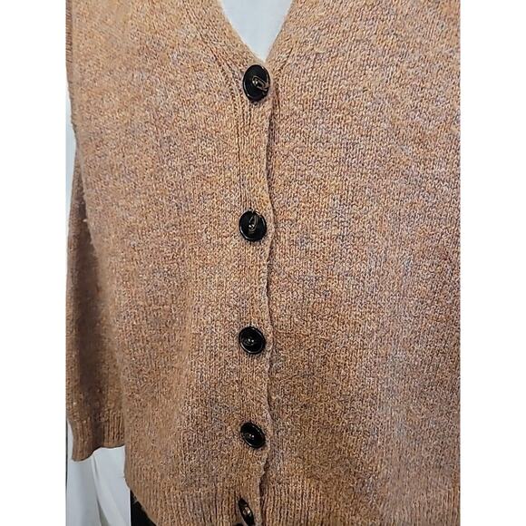 Zara Knit Italian Yarn Men's Cardigan Sweater Brown Size Medium - Picture 2 of 5